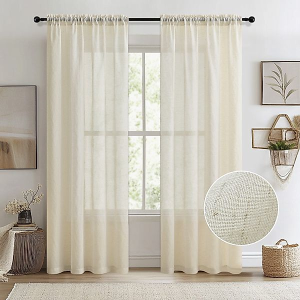 SERBASIC Vorhang 2er Set Voile Vorhang günstig online kaufen