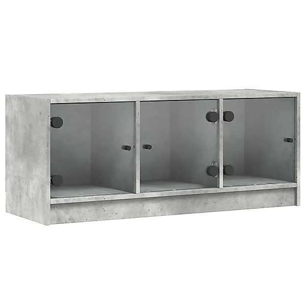 vidaXL TV-Schrank mit Glastüren Betongrau 102x37x42 cm 836409 günstig online kaufen
