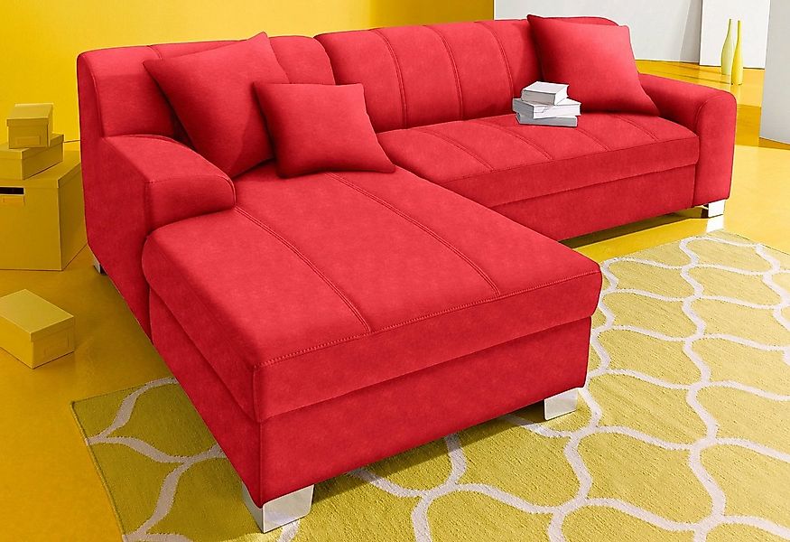 DOMO collection Ecksofa "Turah incl. Zierkissen, moderne Steppung, auch in günstig online kaufen