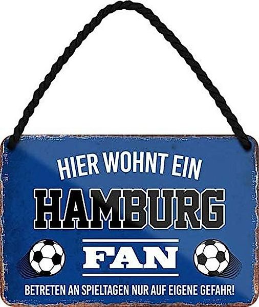 schilderkreis24 Metallschild Hier Wohnt ein Hamburg Fan günstig online kaufen