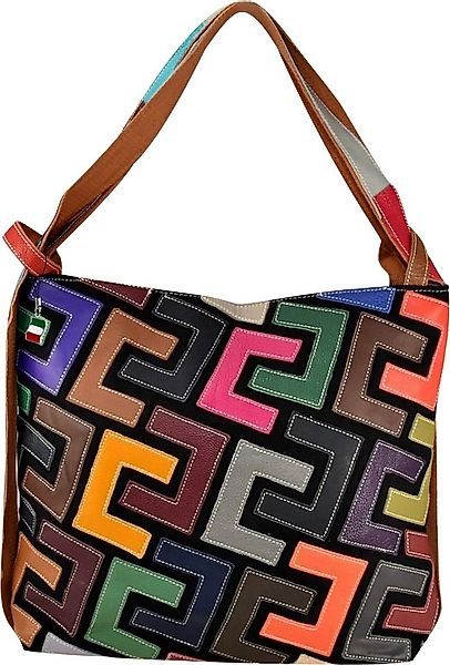 FLORENCE Schultertasche Florence ital. Damen Shopper Echtleder (Schultertas günstig online kaufen