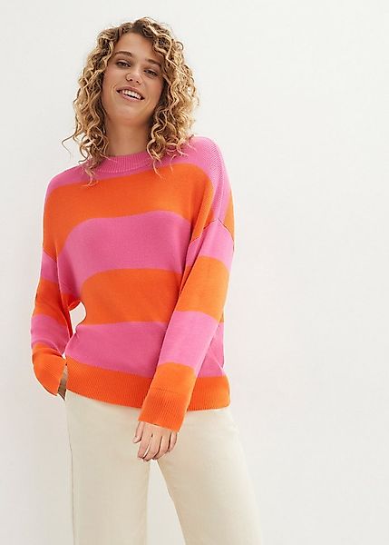 bonprix Strickpullover mit Streifen Muster günstig online kaufen