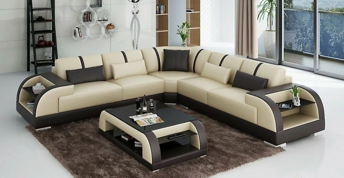 JVmoebel Ecksofa Design Eck Leder Sofa Couch Polster Wohnlandschaft L Form, günstig online kaufen