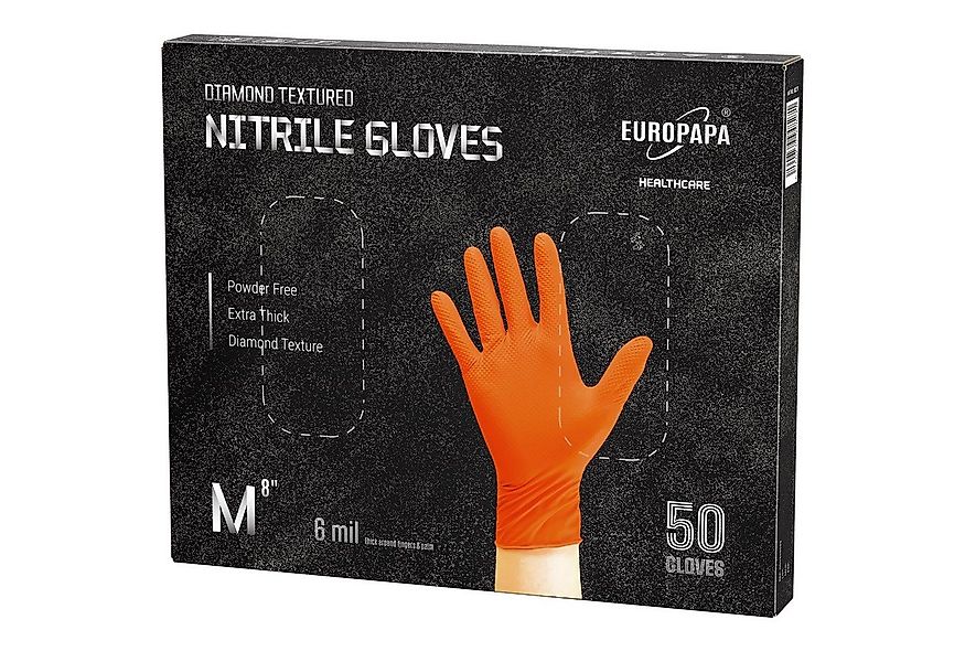 EUROPAPA Einweghandschuhe 50x extra dicke Nitrilhandschuhe DiamantGrip Diam günstig online kaufen