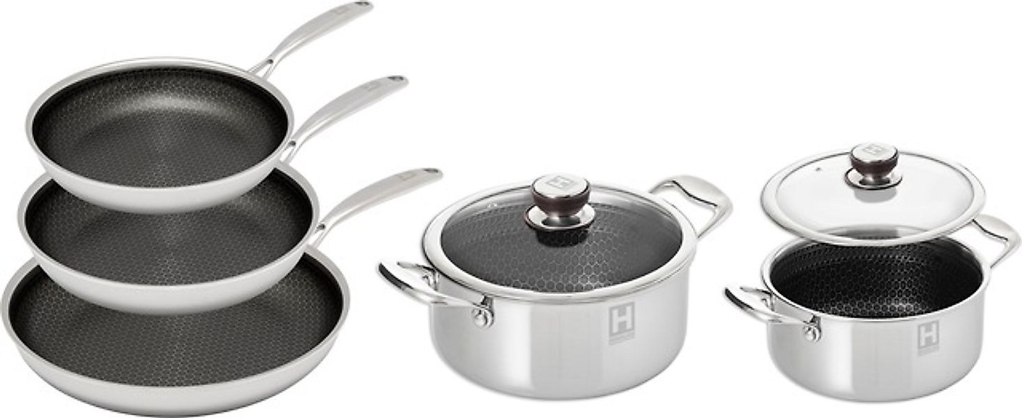 HENSSLERS Pfannen-Set Edelstahl Set, je 1 Pfanne Ø 20/24/28 cm, je 1 Kochto günstig online kaufen