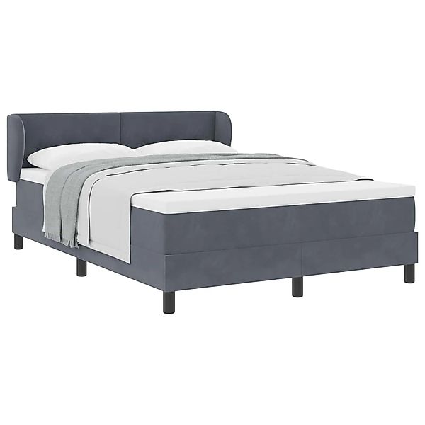 vidaXL Boxspringbett mit Matratze Dunkelgrau 140 x 200 cm Samt 3340389 günstig online kaufen