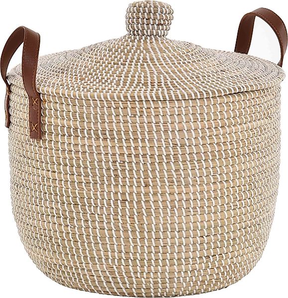 Krines Home Aufbewahrungskorb Handgearbeiteter Seegras Dekokorb günstig online kaufen
