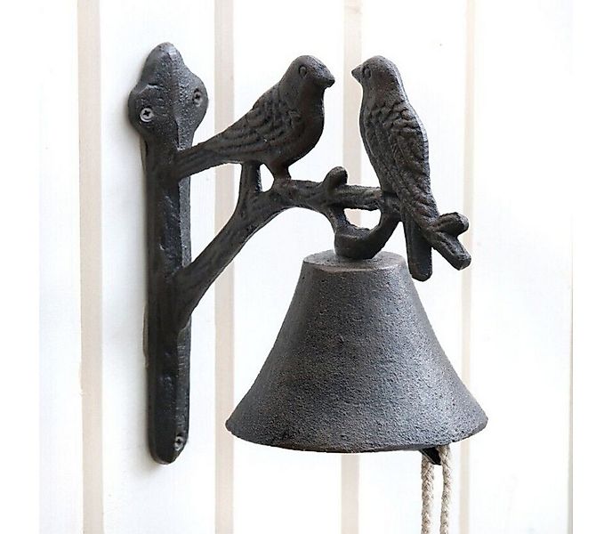 finehomegarden Wanddekoobjekt Türglocke Gusseisen VogelMotiv 14x14cm H24cm günstig online kaufen