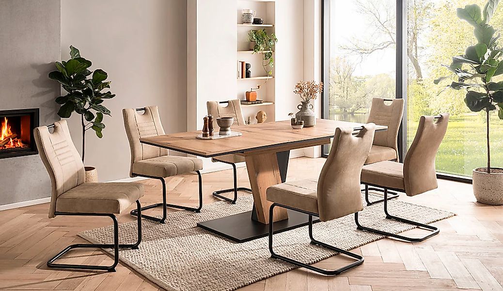 OTTO home Essgruppe ""Altona", Esstisch ausziehbar plus 6 Stühle, TOPSELLER günstig online kaufen