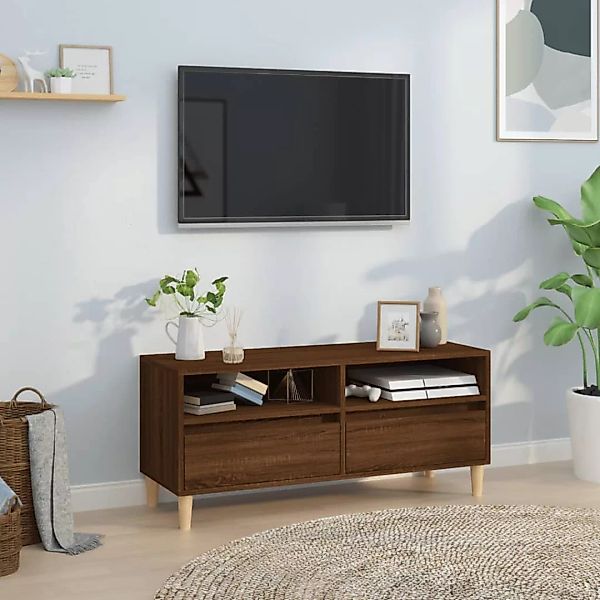 Vidaxl Tv-schrank Braun Eichen-optik 100x34,5x44,5 Cm Holzwerkstoff günstig online kaufen