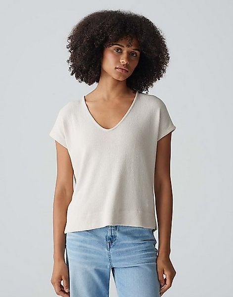 OPUS Kurzarmshirt SIRUKUS Boxy Fit in Feinstrick Optik günstig online kaufen