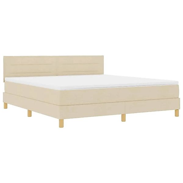 vidaXL LED Boxspringbett mit Matratze und LED Creme 180 x 200 cm Stoff 3342 günstig online kaufen