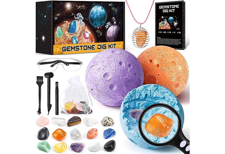 POPOLIC Experimentierkasten Edelsteine für Kinder - Ausgrabungsset für Kind günstig online kaufen