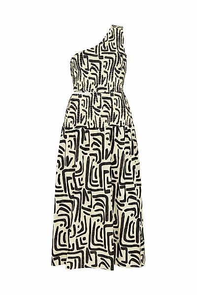 RAFFYA Midikleid "Jazz Jersey One Shoulder Warhol Print Midi Dress Damen" günstig online kaufen