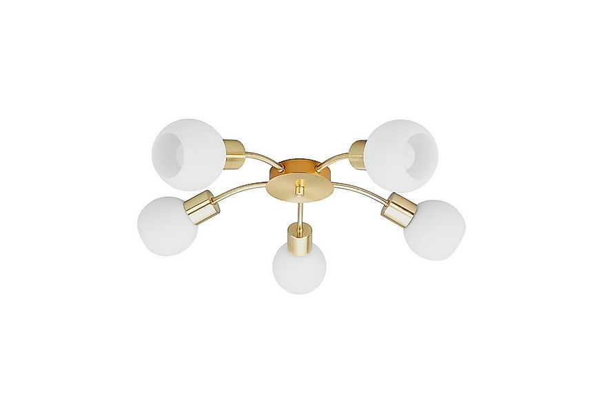 Lindby Deckenleuchten Elaina, Metall, Gold / Messing IP20, 5 x 4,5 W LED günstig online kaufen