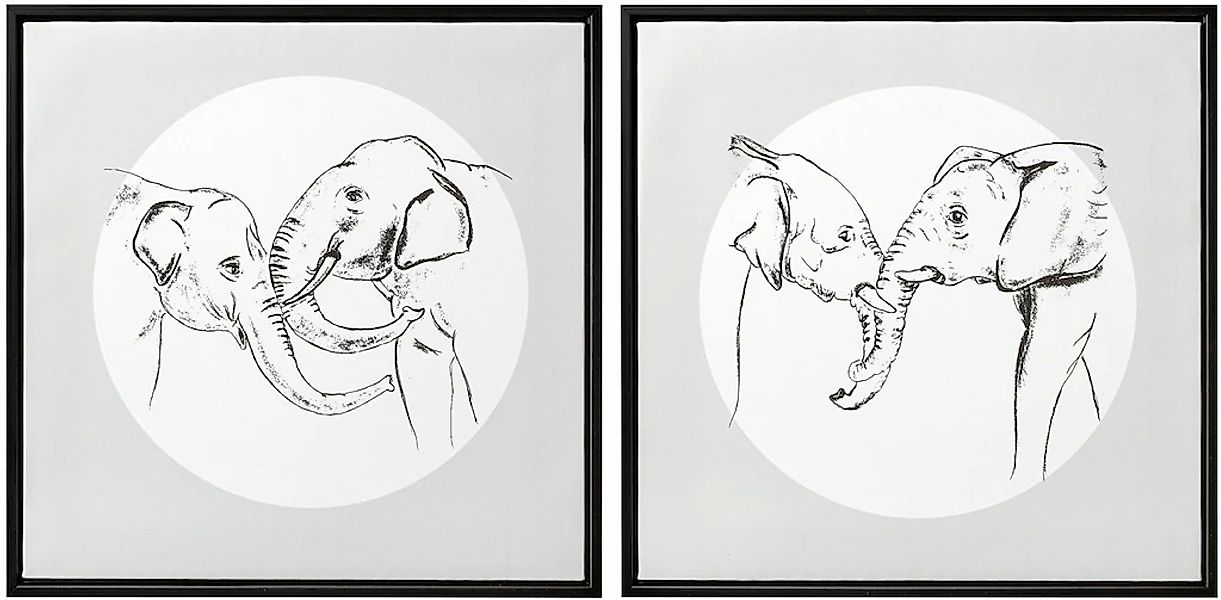 Creativ home Bild mit Rahmen "Deko-Bild Elephants" 2 Stk. tlg. günstig online kaufen