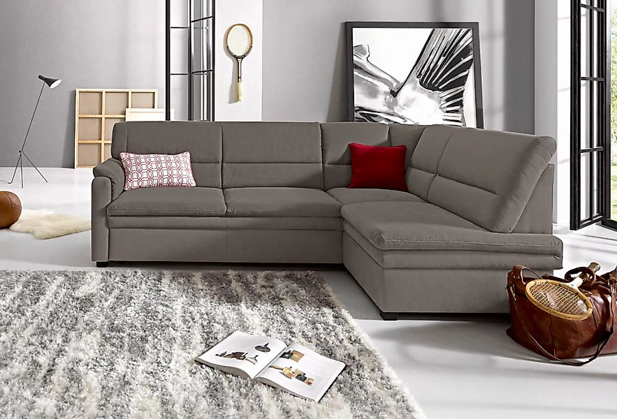 sit&more Ecksofa "Pisa L-Form", mit Federkern, wahlweise mit Bettfunktion günstig online kaufen
