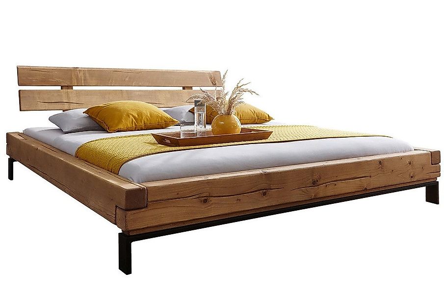 Main Möbel Massivholzbett Balkenbett 'Nadine' 140x200cm Fichte massiv gebei günstig online kaufen