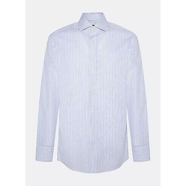Hackett Bengal Stripe Langarm Hemd L White / Sky günstig online kaufen