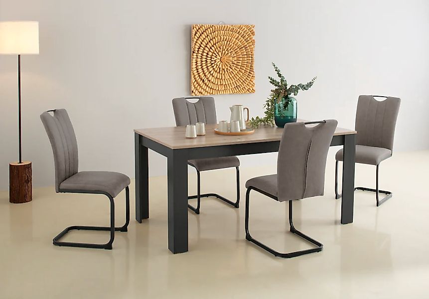 Home affaire Essgruppe "Napoli" Set, 4 Freischwinger + 1 Esstisch, 5 Stk. t günstig online kaufen