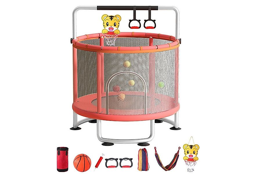 Rutaqian Kindertrampolin Kinder Trampolin mit Basketballkorb, Ø 150cm Indoo günstig online kaufen
