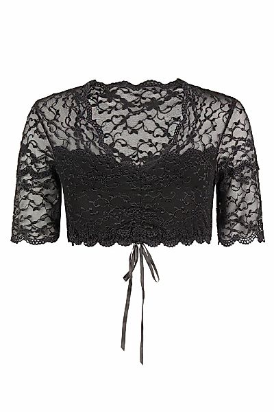 Nina Von C. Dirndlbluse V-Ausschnitt, Spitze, bauchfrei, Kurzarm, Schnürung günstig online kaufen