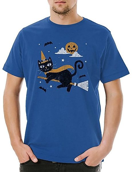 Urban Backwoods Print-Shirt Urban Backwoods Halloween Cat Witch Herren T-Sh günstig online kaufen
