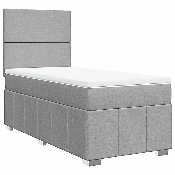 vidaXL Boxspringbett mit Matratze Hellgrau 80x200 cm Stoff 3293788 günstig online kaufen
