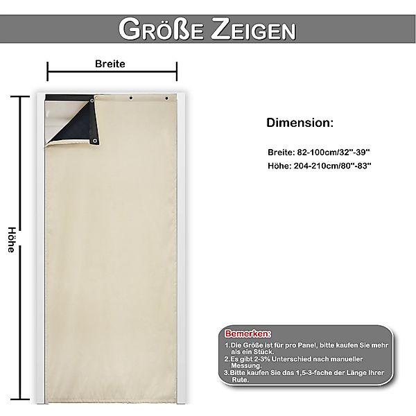 Jibenhome Türvorhang Gesteppter Türvorhang Wasserdicht,Thermovorhang mit günstig online kaufen