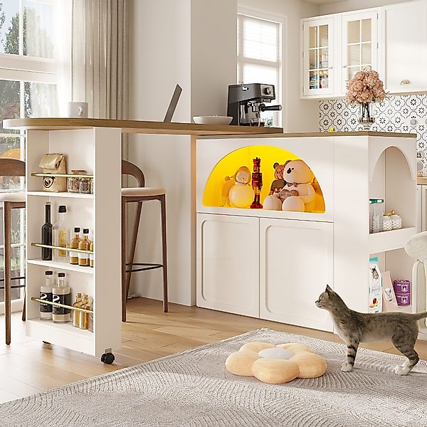 MODFU Bartisch 360° Drehbarer Bartisch,Kücheninsel, Reversibel günstig online kaufen