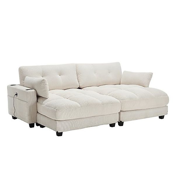 KLAM HOME Schlafsofa Ecksofa Palmensessel Relaxsofa Polstermöbel mit 2Beche günstig online kaufen