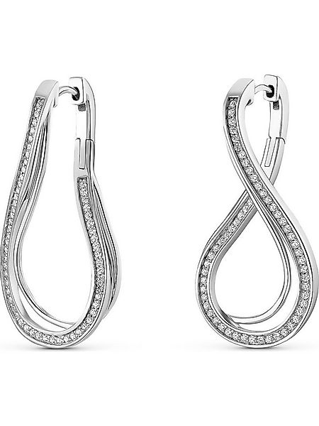 JETTE Paar Creolen JETTE Damen-Creolen 925er Silber 116 Zirkonia (Paar), IN günstig online kaufen