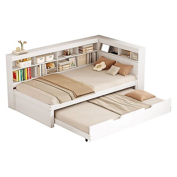 MODFU Kinderbett Holzbett Daybett Tagesbett Schlafsofa (mit Ausziehbarem Be günstig online kaufen