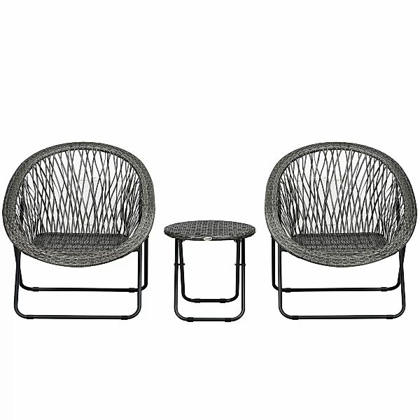HOMCOM Klappbare Gartengarnitur Balkonset mit Couchtisch & 2 Stühlen, inkl. günstig online kaufen
