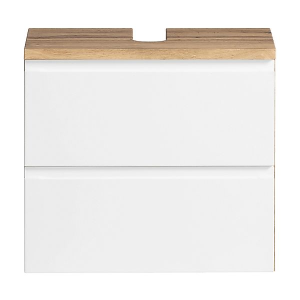 Held Möbel Unterbeckenschrank Ancona 60 cm matt Weiß-Wotaneiche günstig online kaufen