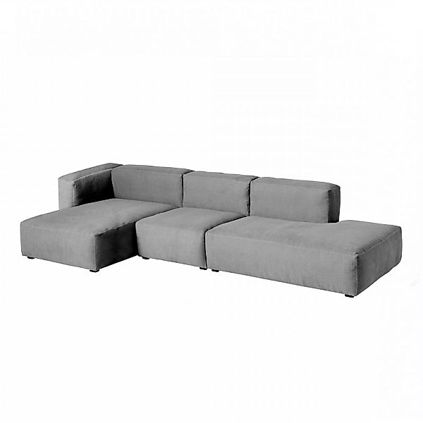 HAY - Mags Soft 3-Sitzer Sofa Links 334x153x67cm - dunkelgrau/Naht schwarz/ günstig online kaufen