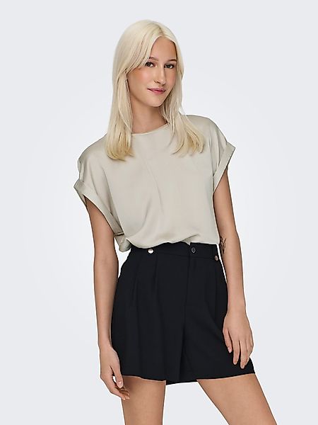 ONLY Kurzarmshirt "ONLLIEKE S/S SATIN MIX TOP WVN NOOS" regular fit, Web, P günstig online kaufen