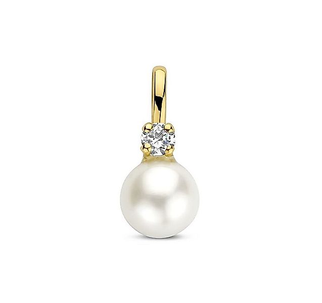 NICEANDnoble Kettenanhänger 585er Gelbgold Kettenanhänger Perle mit Zirkoni günstig online kaufen