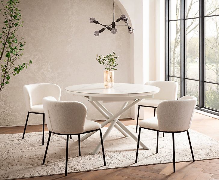 SalesFever Esstisch "Stuttgart", rund, Keramik, ausziehbar auf 120 - 160 cm günstig online kaufen