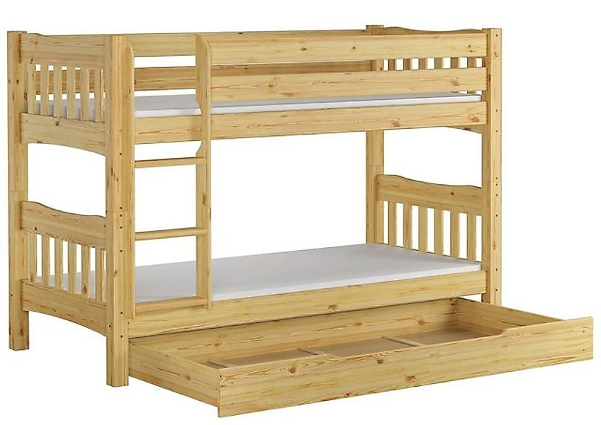 ERST-HOLZ Etagenbett Etagenbett 90 x 200 mit 2 Rollrosten 2 Matratzen und B günstig online kaufen