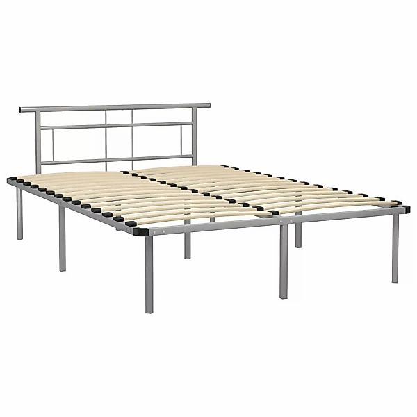 Bettgestell Grau Metall 140x200 Cm günstig online kaufen