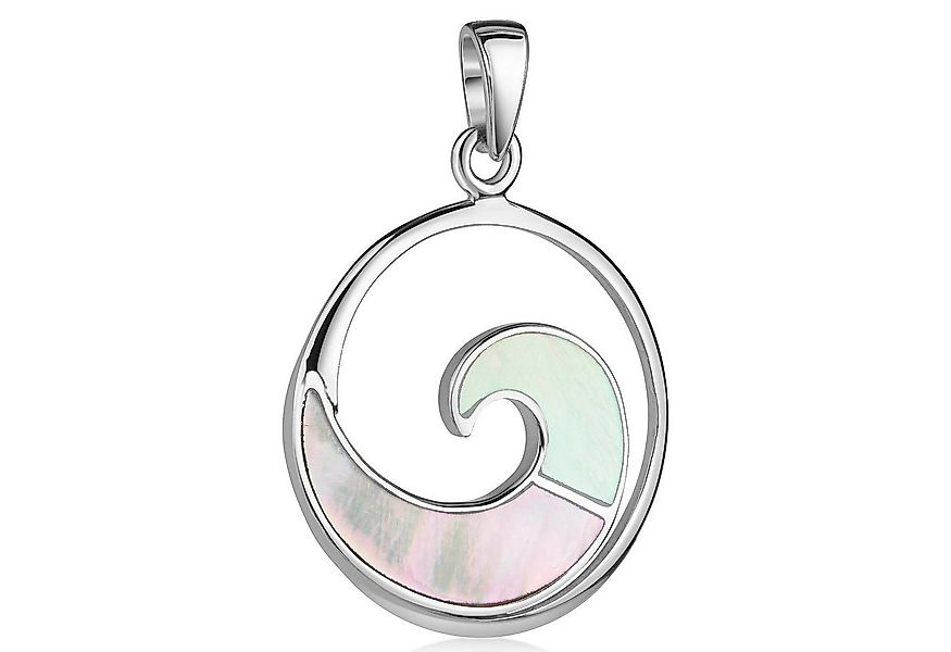 Materia Kettenanhänger Damen Silber Welle Perlmutt weiß schimmernd KA-508, günstig online kaufen