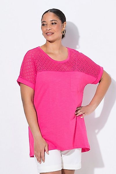 MIAMODA T-Shirt T-Shirt A-Linie Spitzeneinsatz günstig online kaufen
