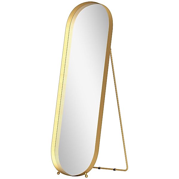 HOMCOM Ganzkörperspiegel 160 x 50 cm Gewölbter Standspiegel mit Metallrahme günstig online kaufen