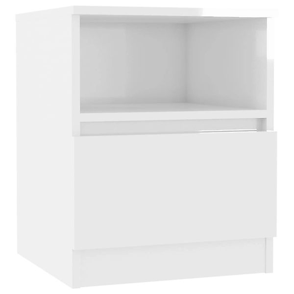 vidaXL Nachttisch Nachttisch Hochglanz-Weiß 40x40x50 cm günstig online kaufen