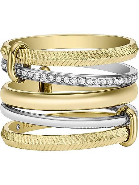 Fossil Fingerring Fossil Damen-Damenring Edelstahl Glasstein, Glasstein günstig online kaufen