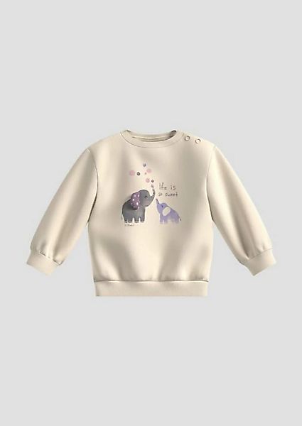 s.Oliver Sweatshirt Baumwollsweatshirt mit Grafik-Print und Applikation günstig online kaufen