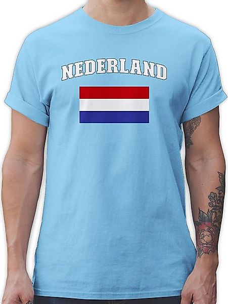 Shirtracer T-Shirt Nederland Schriftzug mit Flagge, Holland, Niederlande, N günstig online kaufen