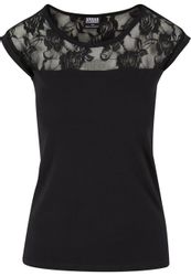 URBAN CLASSICS Kurzarmshirt "Urban Classics Damen Ladies Top Laces Tee", (1 günstig online kaufen