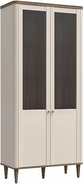 FORTE Stauraumvitrine "Lacetti" B/H/T 90,1/200,5/41,2 cm, Echtholzfüße günstig online kaufen